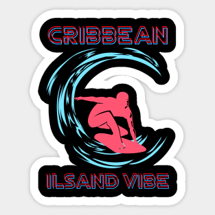 Caribbean Island Vibe Surf Sticker